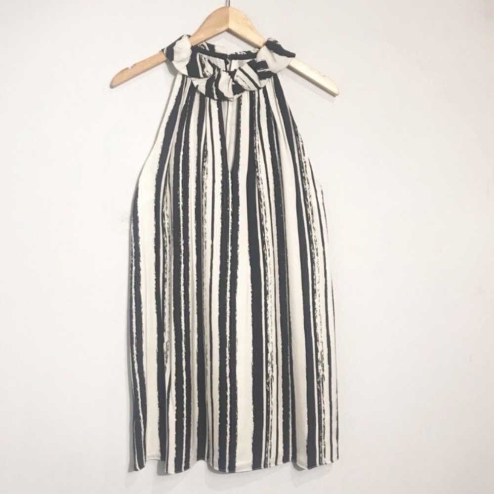 RACHEL ZOE Muse Striped Ruffle Halter Dress - Picture 4 of 9